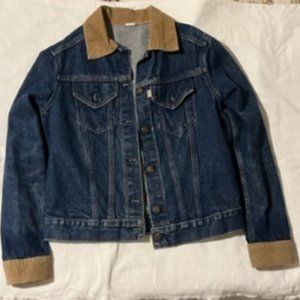 Levi's Women's Jean Jacket - Tan Corduroy Collar & Cuffs- Medium
